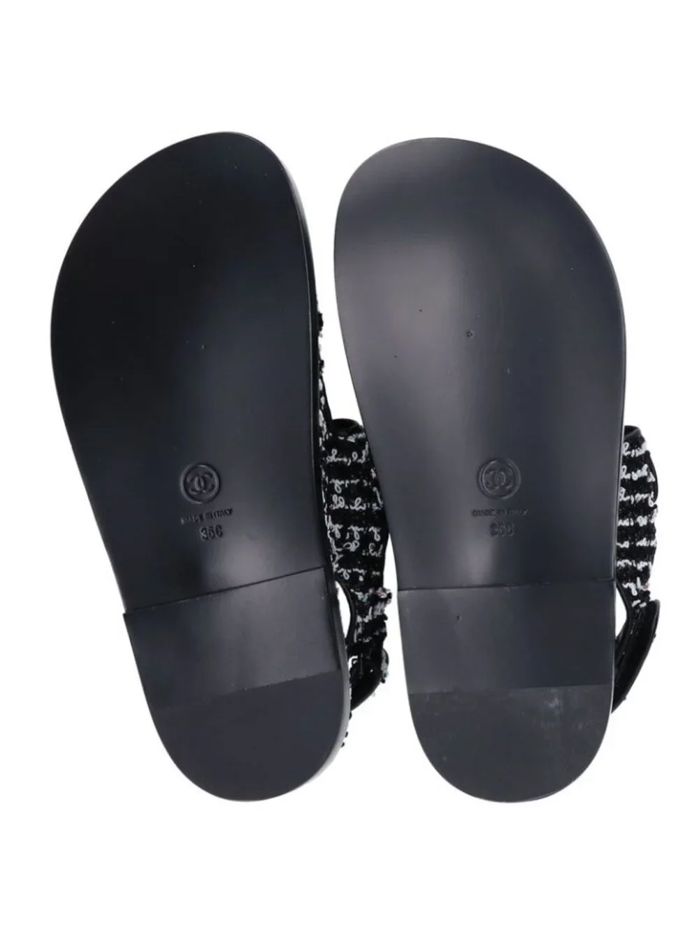 Chanel CC Logo Tweed Leather Flat 36c - Picture 7 of 10